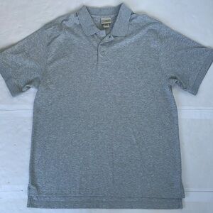 L.L. Bean Men’s Heather Gray Polo Shirt Regular Classic Fit Large Pima Cotton
